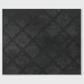 Elegant Black Grey Damask Patroon afdrukken Cadeaupapier (Vlak)