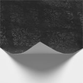 Elegant Black Grey Damask Patroon afdrukken Cadeaupapier (Hoek)