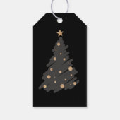 Elegant Black Grey Gold Script Christmas Tree Cadeaulabel (Achterkant)