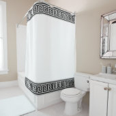 Elegant Black & Grey Greek Vector op White Douchegordijn (In situ)