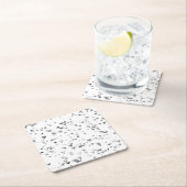 Elegant Black & Grey Hearts Pattern Coaster Kartonnen Onderzetters (Insitu)