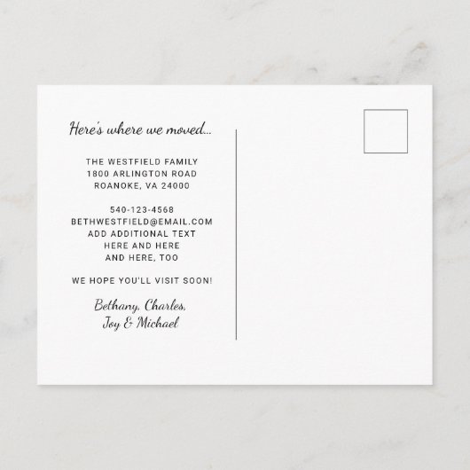 Elegant Black Grey Monogram New Home Movement Aankondigingskaart (Achterkant)