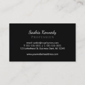 Elegant Black Grey Script Professional Monogram Visitekaartje (Achterkant)