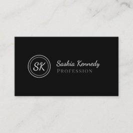 Elegant Black Grey Script Professional Monogram Visitekaartje
