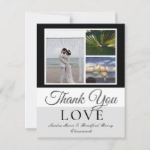 Elegant Black Grey Script Weduwfoto collage