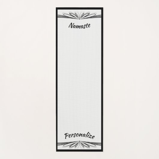 Elegant Black Grey Zen Yoga Namaste Personalizeerd Yogamat (Voorkant)
