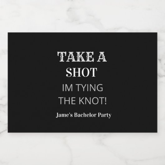 Elegant Black Groom Bachelor Party Weddenschap Likeurfles Etiket (Enkel label)