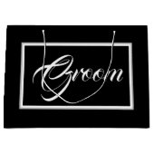 Elegant Black Groom Large Gift Bag Groot Cadeauzakje (Voorkant)