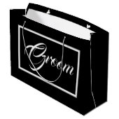 Elegant Black Groom Large Gift Bag Groot Cadeauzakje (Achterkant Gekanteld)