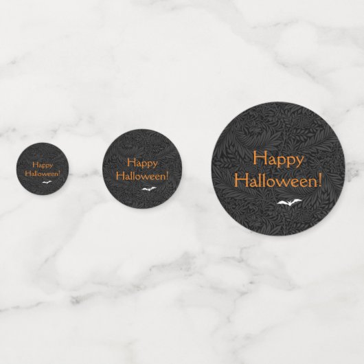Elegant Black Halloween Floral Confetti (Achterkanten)