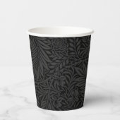 Elegant Black Halloween Floral Papieren Bekers (Achterkant)