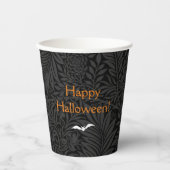Elegant Black Halloween Floral Papieren Bekers (Voorkant)