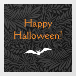 Elegant Black Halloween Floral Raamsticker