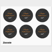 Elegant Black Halloween Floral Ronde Sticker (Vel)