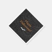 Elegant Black Halloween Floral Servet (Hoek)