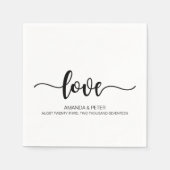 ELEGANT BLACK HANDSCHRIFTELIJKE LOVE WEDDING PAPER SERVETTEN (Voorkant)