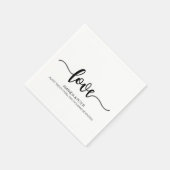 ELEGANT BLACK HANDSCHRIFTELIJKE LOVE WEDDING PAPER SERVETTEN (Hoek)