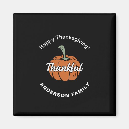 Elegant Black Happy Thanksgiving Magneet (Voorkant)
