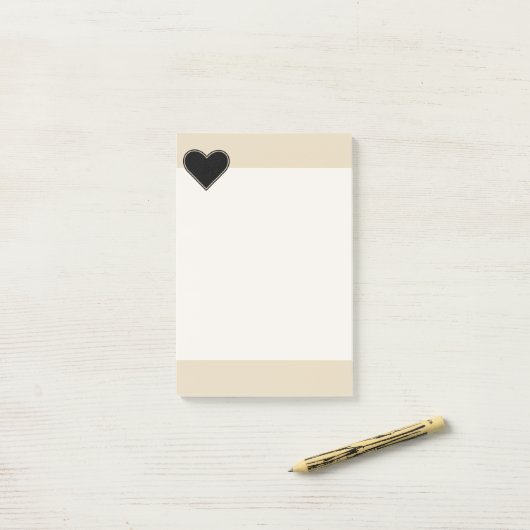 Elegant Black Heart 2 Post-it® Notes (Op bureau)
