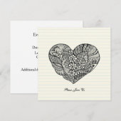 Elegant Black Heart Kaart (Voorkant / Achterkant)
