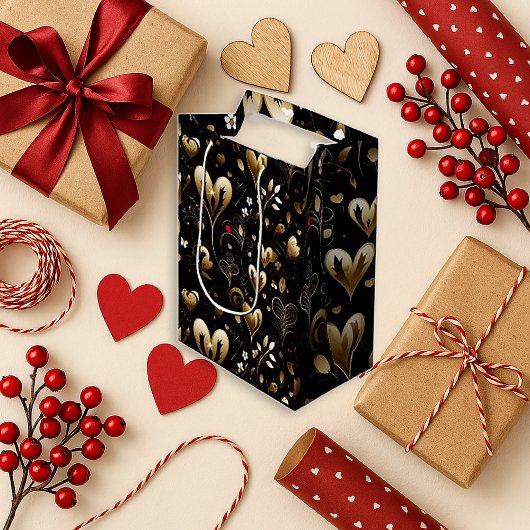 Elegant Black Heart Romance Klein Cadeauzakje