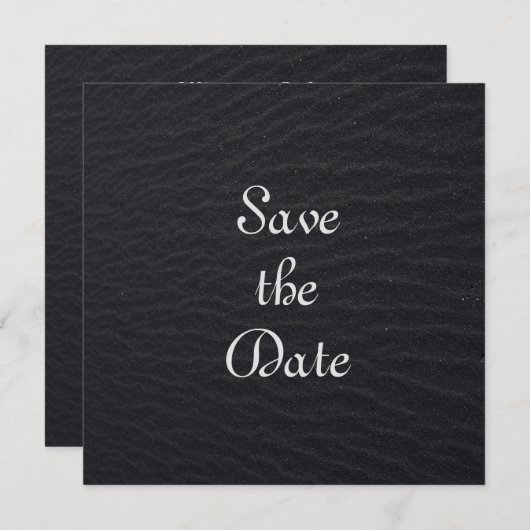 Elegant Black heeft de datum opgeslagen Save The Date (Voorkant / Achterkant)