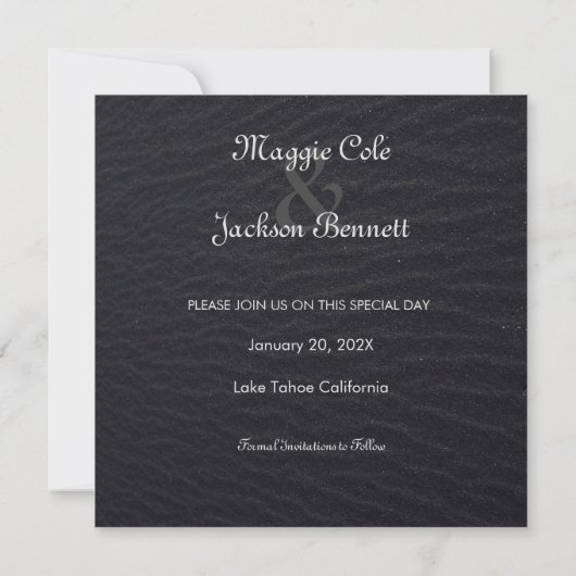 Elegant Black heeft de datum opgeslagen Save The Date (Achterkant)