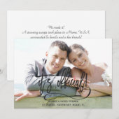 Elegant Black Het is een officiële Calligrafie Wed Aankondiging (Voorkant / Achterkant)