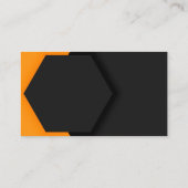 Elegant Black Hexagon Visitekaartje (Achterkant)