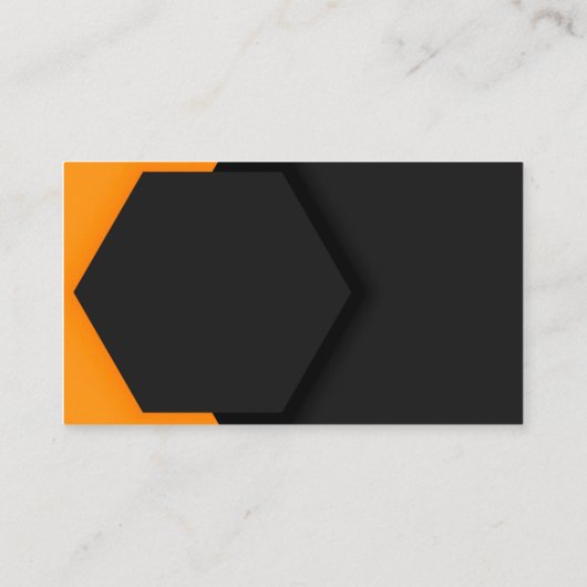 Elegant Black Hexagon Visitekaartje (Achterkant)