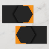 Elegant Black Hexagon Visitekaartje (Voorkant / Achterkant)