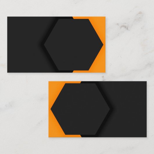 Elegant Black Hexagon Visitekaartje (Voorkant / Achterkant)