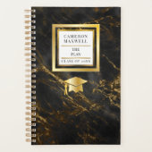 Elegant Black | Hoger Afstuderen van goudmarmer Planner (Voorkant)