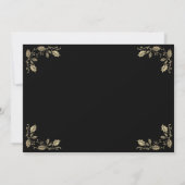 Elegant Black Holly Bells kerstfeestdag Kaart (Achterkant)