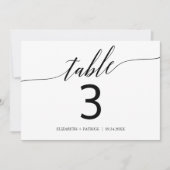 Elegant Black Horizontal Table Number 5x7" Kaart (Voorkant)