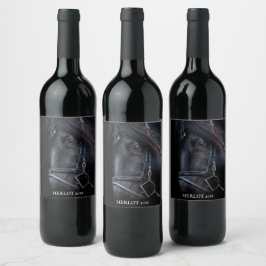Elegant Black Horse Ecckup Elegant Wijn Etiket