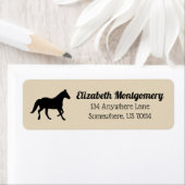 Elegant Black Horse Silhouette | Gepersonaliseerd Etiket (Insitu)
