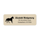 Elegant Black Horse Silhouette | Gepersonaliseerd Etiket (Voorkant)