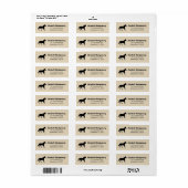 Elegant Black Horse Silhouette | Gepersonaliseerd Etiket (Full Sheet)