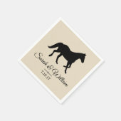 Elegant Black Horse Silhouette | Gepersonaliseerd Servet (Hoek)