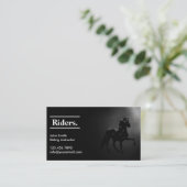 Elegant Black Horseback Riding Visitekaartje (Staand voorkant)