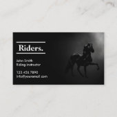 Elegant Black Horseback Riding Visitekaartje (Voorkant)