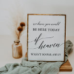 Elegant Black If Heaven Wasn't So Far Away Poster<br><div class="desc">This elegant black "if heaven wasn't so far away" sign is perfect for a simple wedding. The neutral design features a minimalist poster decorated with romantic and whimsical typography. The sign reads "we know you would be here today if heaven wasn't so far away".</div>