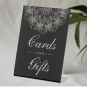 Elegant Black Indian Boho Wedding Gifts & Cards Reclamebord Met Voetstuk