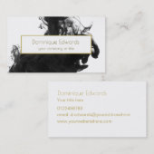 Elegant Black Ink Custom Gold Professional Visitekaartje (Voorkant / Achterkant)