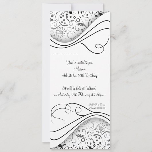 Elegant Black Invitation Kaart (Achterkant)