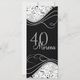 Elegant Black Invitation Kaart