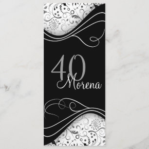 Elegant Black Invitation Kaart