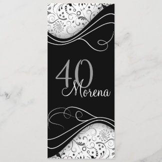 Elegant Black Invitation Kaart