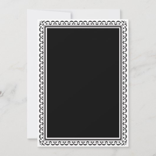 Elegant Black Invitation Sjabloon Kaart (Voorkant)